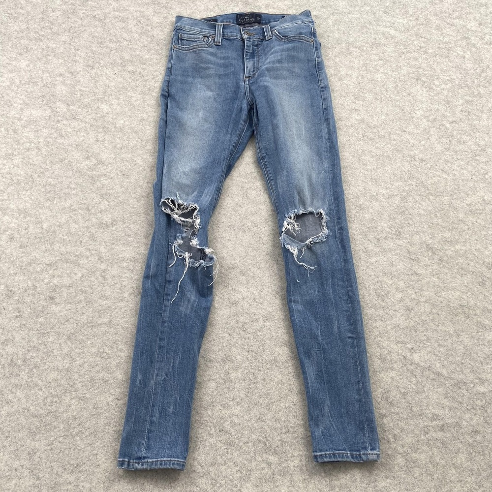 Lucky Brand Brooke Legging Jeans Womens 4 (25x28) Blue Distressed Stretch Denim